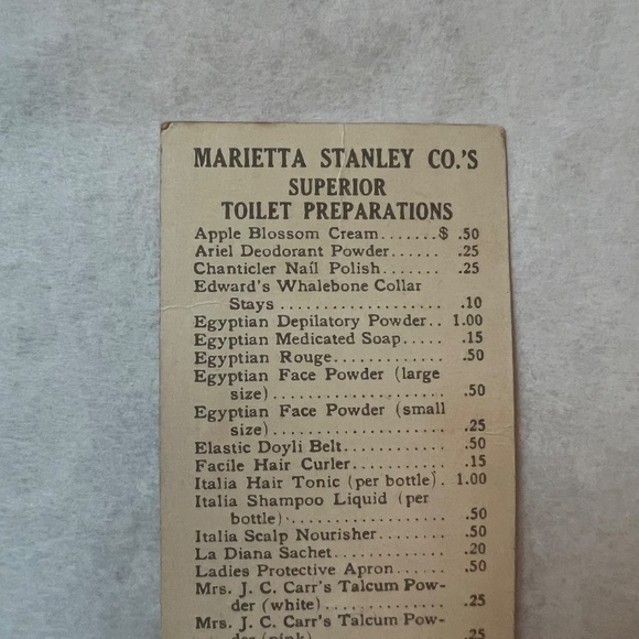 Victorian Trade Bookmark advertising Marietta Stanley Toiletries - Picture 3 of 8